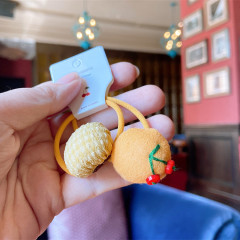 New Korean children's hair accessories candy color embroidery flowers ball elastic hair ring for little girl