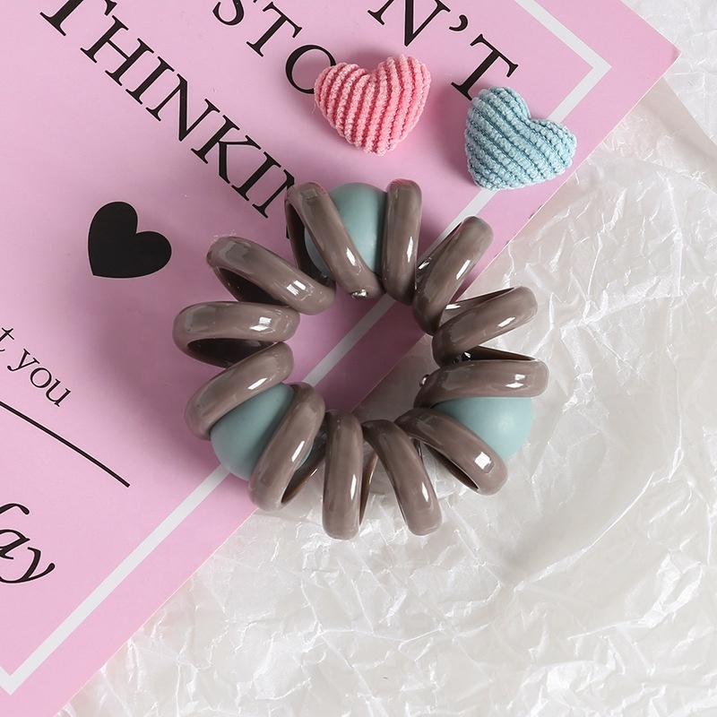 Popular cute elastic telephone line hair ties rubber material for hair extension