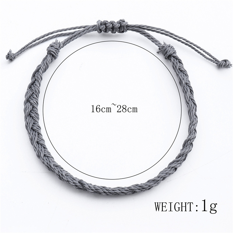 Multi color rope water proof Cord woven twisted adjustable braided bracelet