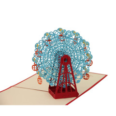Professional Manufacturer Handmade Ferris wheel Birthday 3d Pop Up Greeting Card