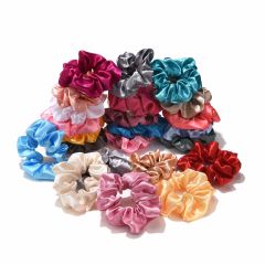 European and American hot sale women girls simulation silk fabric hair ties