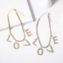 wholesale jewelry bling bling chain crystal LOVE letter choker for women