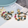 New creative European and American style exaggerated trend women's accessories crystal hoop earrings with wordings New creative European and American style exaggerated trend women's accessories crystal hoop earrings with wordings