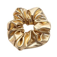 Metal color PU leather glitter elastic gold hair rope ponytail holder headbands