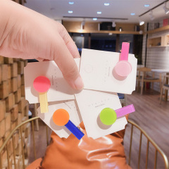 Hot new cute children colorful geometric patterns bb clip lovely kids hair clips