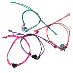 4pcs/set Handmade promotional elastic cord cartoon stars friendship bracelet