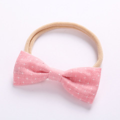 Amazon ins princess cute bowknot stylish elastic hairband plain baby headband for girls hair accessories