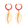 European and American fashion new alloy oil drip women eardrop shell earrings