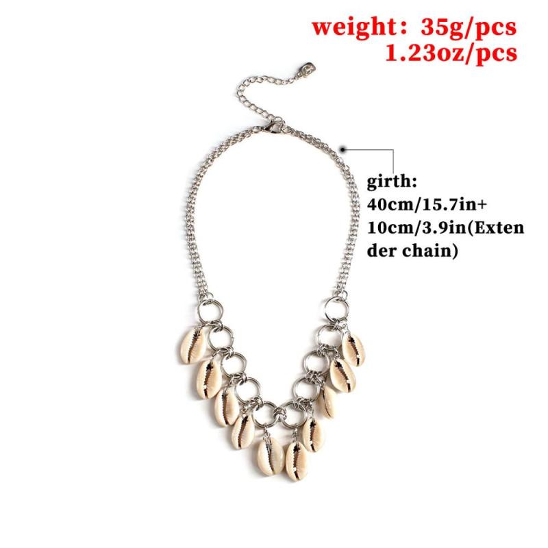 Fashion Shell Tassel Jewelry Exaggeration Alloy Pendant Necklace For Womens