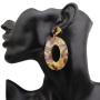 New INS Big Charm Chandelier Earrings Dangle Leopard Hoop Drop Acrylic Earring