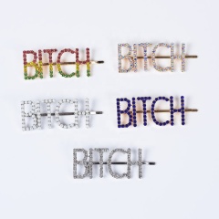 Korean hair grip pearl rhinestone hairpin colored letter hairpin with custom words Korean hair grip pearl rhinestone hairpin colored letter hairpin with custom words