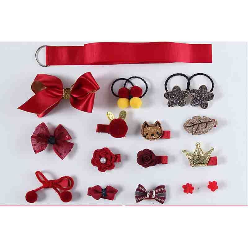 18 pcs handmade hairpin Girls flower hair clip elastic hairband with box 18 pcs handmade hairpin Girls flower hair clip elastic hairband with box