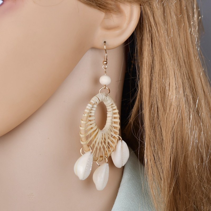 2019 korean style natural conch abalone stainless steel earings with shells