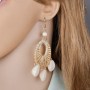 2019 korean style natural conch abalone stainless steel earings with shells