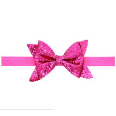 Simple design glitter sequin bow knot hair band for baby kids hair accessories