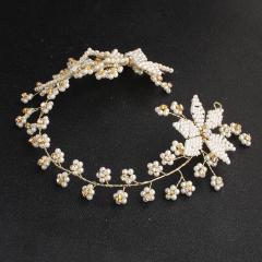 Handmade Wedding Accessories Ribbon tassels peal Bridal pearl hairband