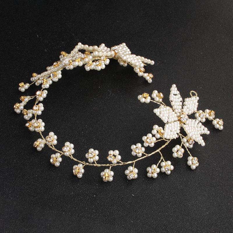 Handmade Wedding Accessories Ribbon tassels peal Bridal pearl hairband Handmade Wedding Accessories Ribbon tassels peal Bridal pearl hairband