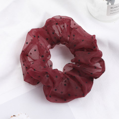 2020 Trendy INS Popular Women Polka Dot Organza Hair Scrunchies For Girls