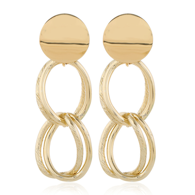 custom fashion fancy trendy girls women Vintage long double circle gold Geometric statement tassel earrings custom fashion fancy trendy girls women Vintage long double circle gold Geometric statement tassel earrings