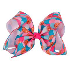 custom latest fashion hot printing big large size 7.6inch child Baby Girl ribbon kid hair bow with clip custom latest fashion hot printing big large size 7.6inch child Baby Girl ribbon kid hair bow with clip