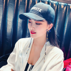 Fashion jewelry extra crystal long chain tassel bow earrings for women