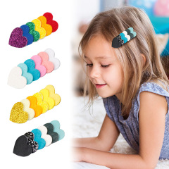 Amazon New Glitter Sequins Children Kids Rainbow Girls Hair Clips for Baby