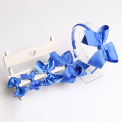 custom fashion ins magic ribbon bow girls baby hair band hair clip kids hair accessory gift sets