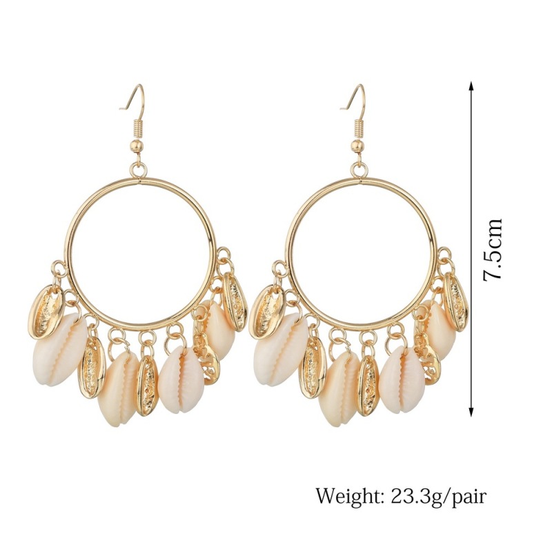 2019 Latest fashion jewelry for women gold silver string sea shell earrings