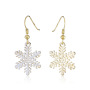 Wholesale White Alloy Paint Christmas Hollow Snowflake Earrings For Gifts Wholesale White Alloy Paint Christmas Hollow Snowflake Earrings For Gifts