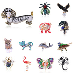 Hot Zircon bee dog brooch Pins Silver Gold for Womens Pearl Elegant Beautiful animal brooch pin rhinestone Hot Zircon bee dog brooch Pins Silver Gold for Womens Pearl Elegant Beautiful animal brooch pin rhinestone