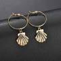 2019 Drop earrings jewelry for women gold hoop big sea shell earrings