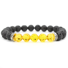 Bulk Custom Cheap Volcanic Ston Spherical Crystal Beads Bracelets for Women