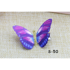 Amazon hot sale cute 5cm cloth baby kids butterfly hair clips for beautiful princess