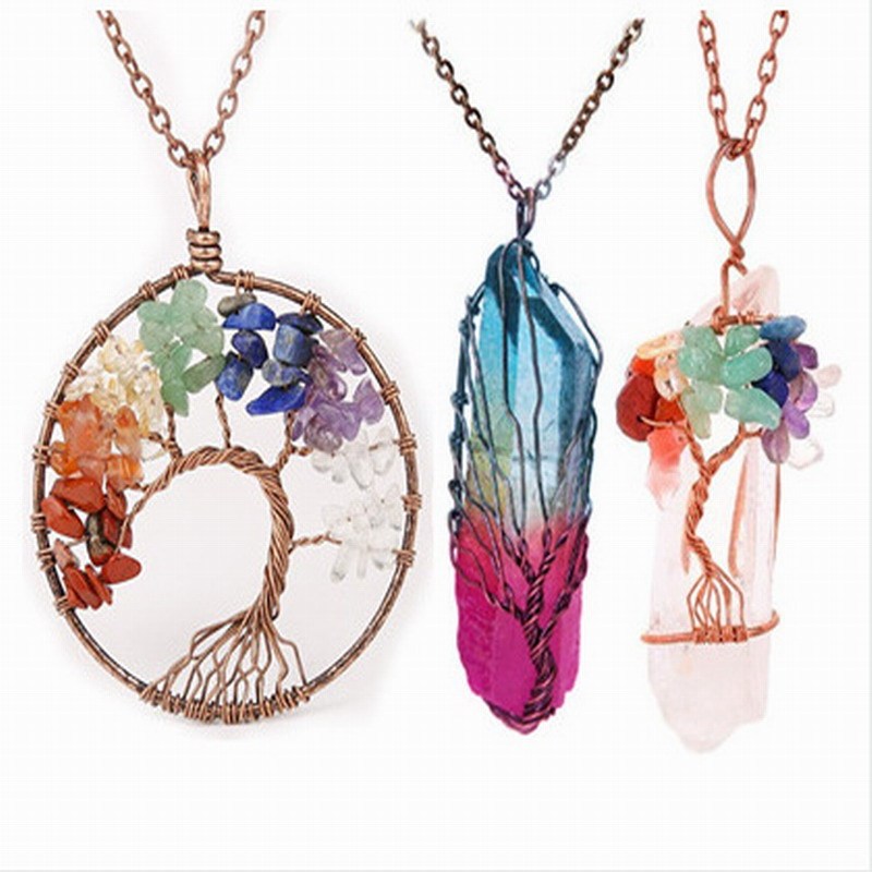 3pcs Amazon ins Handmade Charms Tourmaline Natural crystal Stone tree of life Round Pendant Necklace Jewelry for women 3pcs Amazon ins Handmade Charms Tourmaline Natural crystal Stone tree of life Round Pendant Necklace Jewelry for women