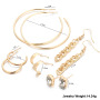5 Pairs/set Vintage Simple Fringe Earrings Inlaid Rhinestone Hoop Earrings For Women 5 Pairs/set Vintage Simple Fringe Earrings Inlaid Rhinestone Hoop Earrings For Women