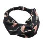 Women Twisted Knotted Head Wrap Elastic Turban Flamingo print Headband Hairband
