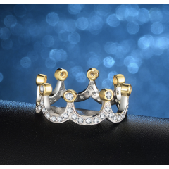 Custom design girl wedding decoration gold opal diamond crown ring