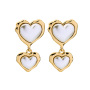 Korean 2019 dangling jewelry silver gold women love heart-shaped earrings