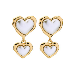 Korean 2019 dangling jewelry silver gold women love heart-shaped earrings