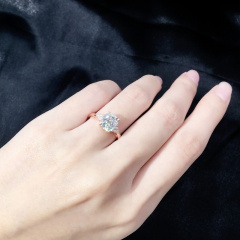 Personalized sterling silver 2 carat diamond engagement moissanite diamond ring