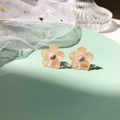 Spring and summer girl simple transparent acrylic ins flower stud earring