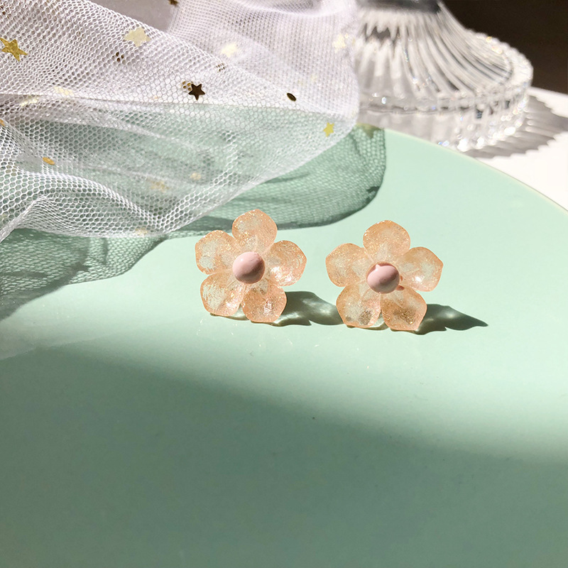 Spring and summer girl simple transparent acrylic ins flower stud earring Spring and summer girl simple transparent acrylic ins flower stud earring
