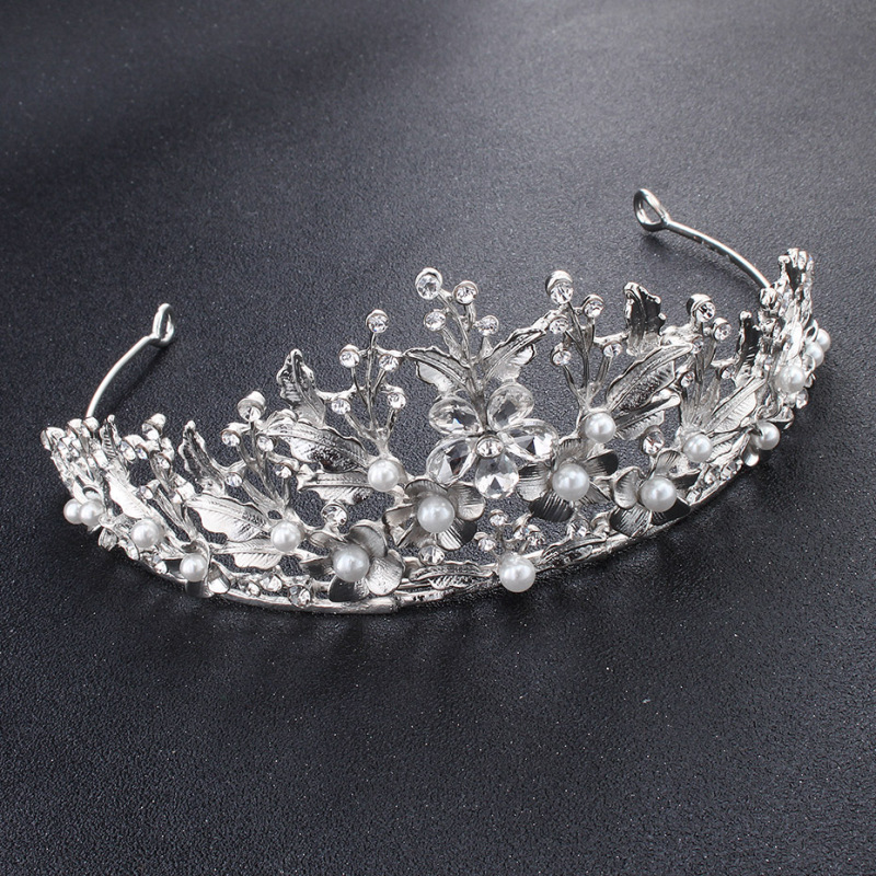 Luxury Rhinestone hair accessories round silver jewelry birthday girl wedding tiara crowns