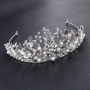 Luxury Rhinestone hair accessories round silver jewelry birthday girl wedding tiara crowns