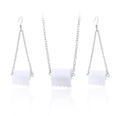 2020 Funny Roll Paper Dangle Drop Creative Toilet Paper Earrings For Woman Girl Jewelry