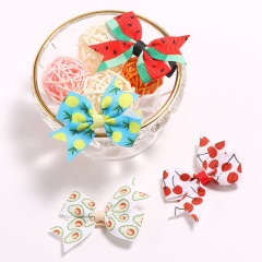 Hot sales good quality summer style orchid flower hairpin colorful cloth bowknot hairgrip