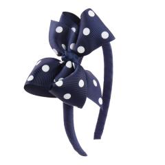 Hot personalized polka dot fabric bow hair band flower girl headbands