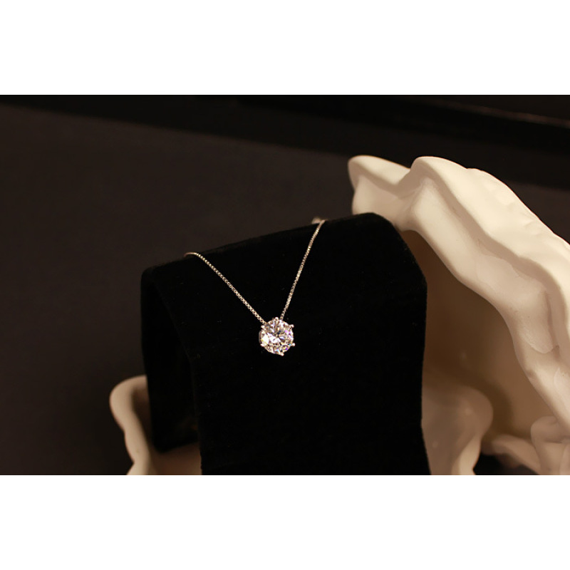 korean ins valentine's day christmas gift pure 925 silver round zircon chocker necklace korean ins valentine's day christmas gift pure 925 silver round zircon chocker necklace