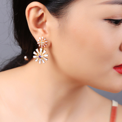 2019 Hot Sale ladies girls princess accessories jewelry flower stud earrings