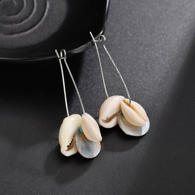 Baroque jewelry costume sea shell long simple earrings for women 2019